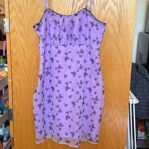 Purple Dress with Black Butterflies